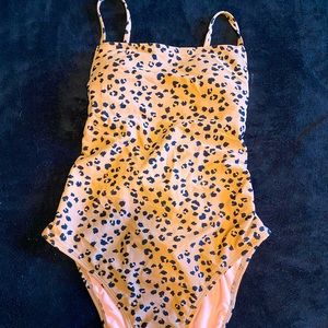 Cheetah Print Lace-up One-piece